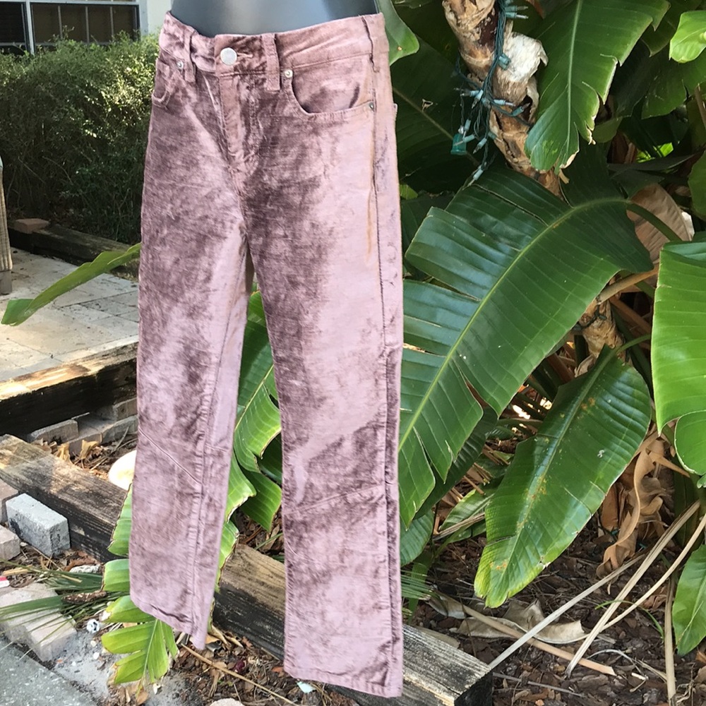 Free people lilac velvet low rise crop Y2K jeans